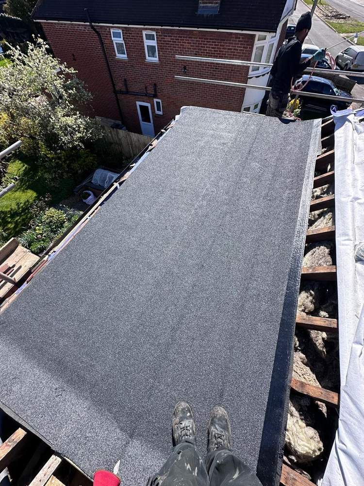 Completed flat roof after service
